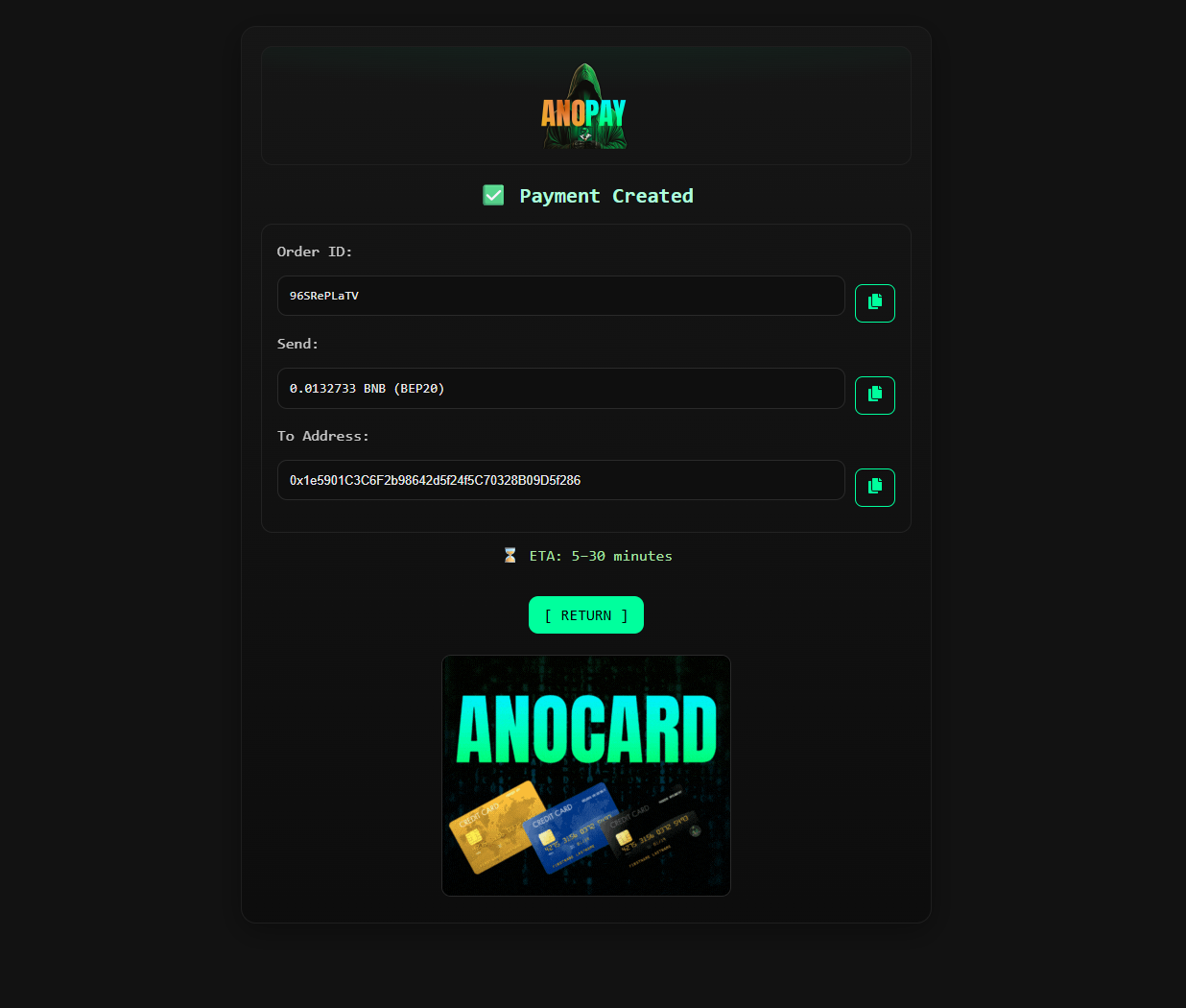 Sender Pay Details